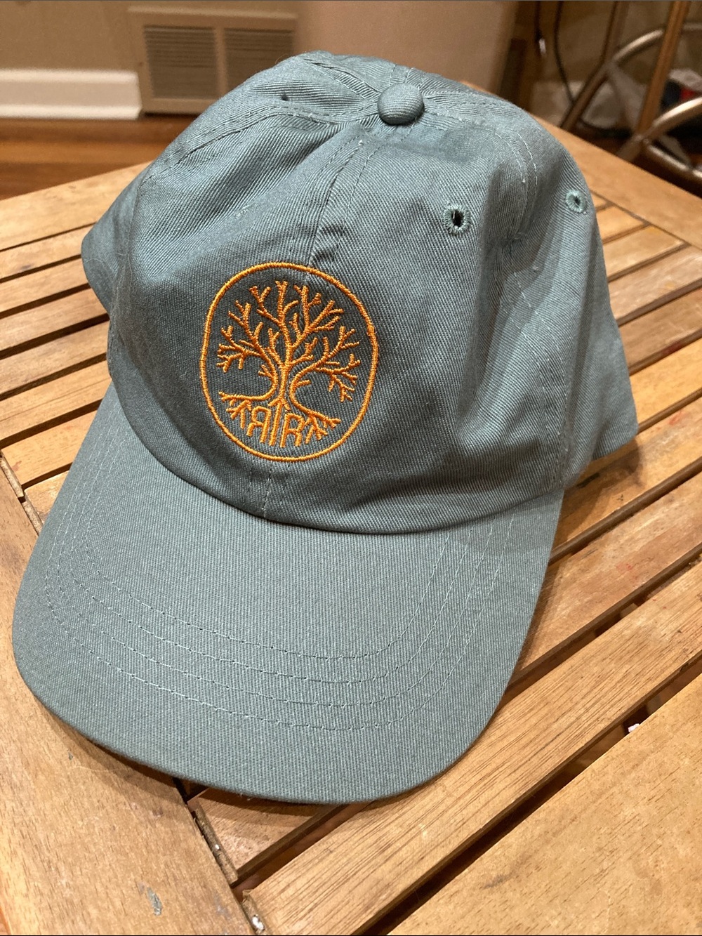 Russell's Reserve Bourbon Whiskey Strapback Dad Hat Green Orange Cap Adjustable